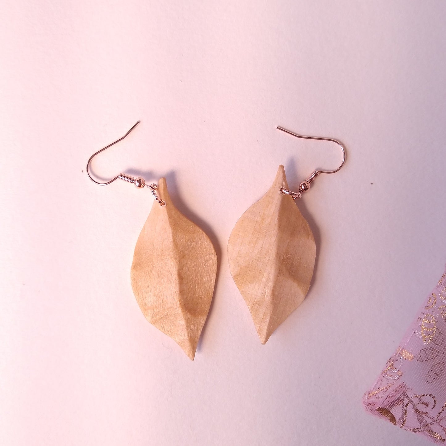 Pin-Cherry Leaf Earrings