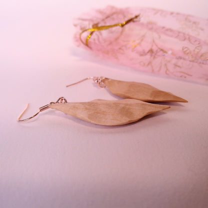 Pin-Cherry Leaf Earrings