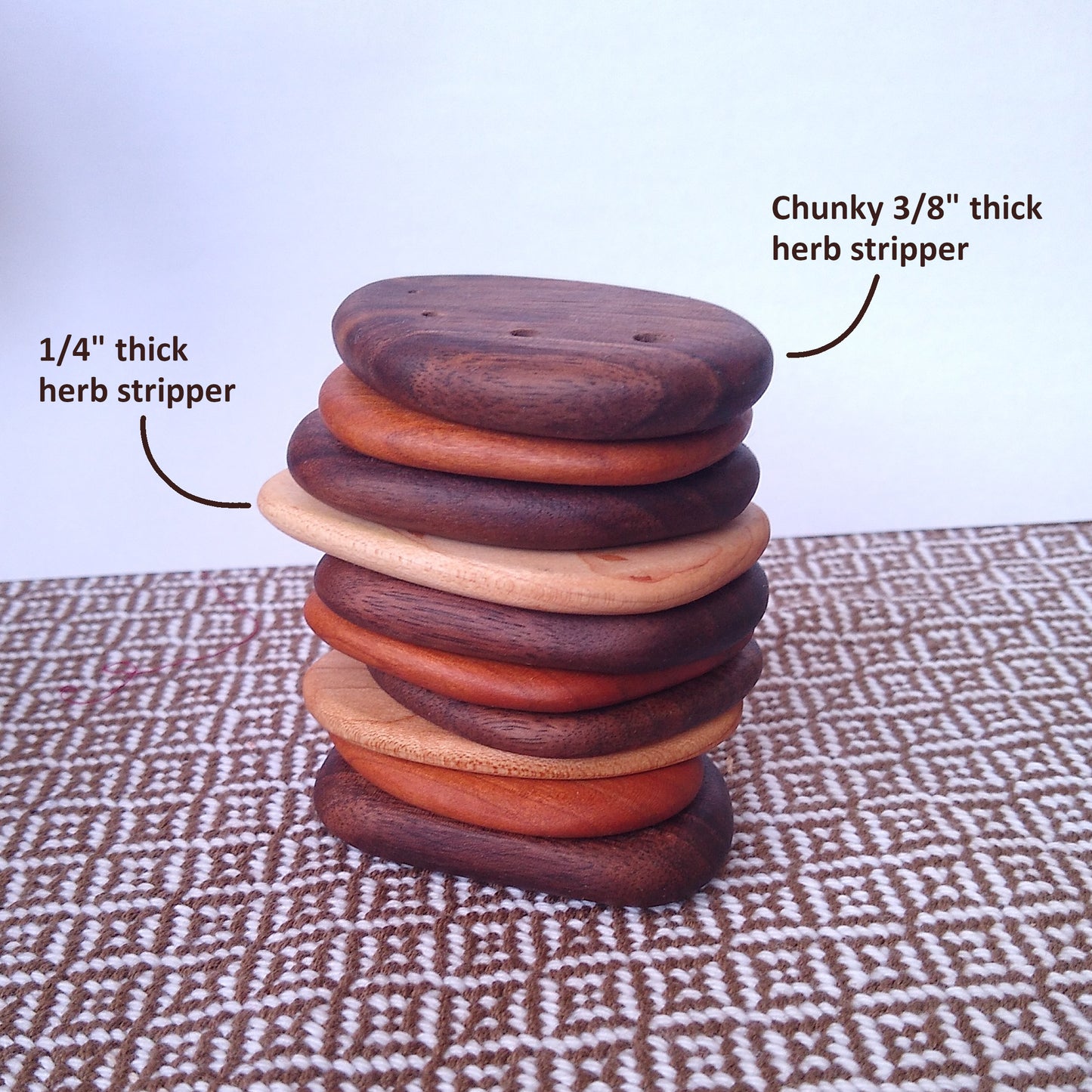 Chunky "Worry Stone" Herb Stripper