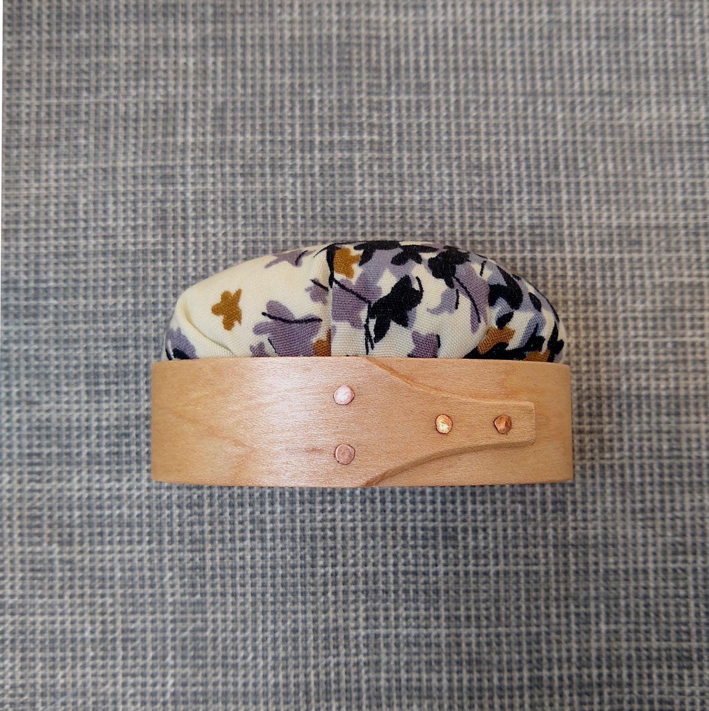 Shaker Box Pincushion - Blue Floral Pattern