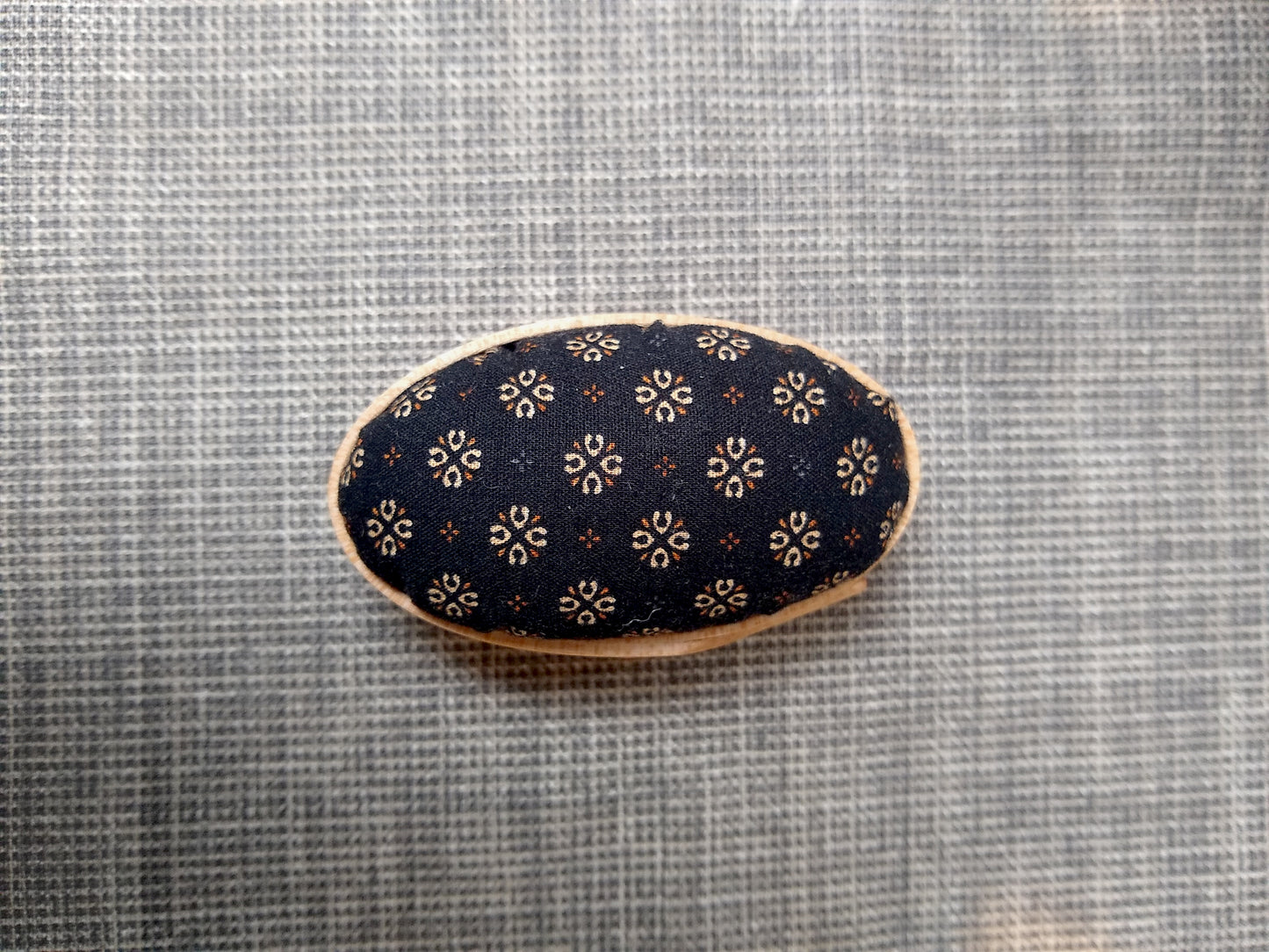 Shaker Box Pincushion - Black with Printed Pattern