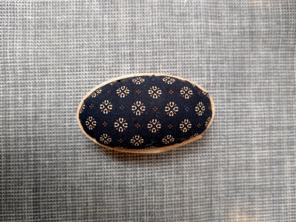 Shaker Box Pincushion - Black with Printed Pattern