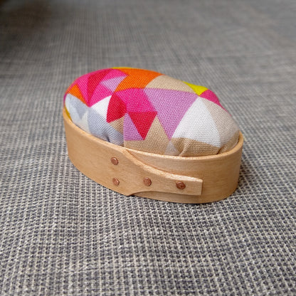 Shaker Box Pincushion - Pink Printed Pattern